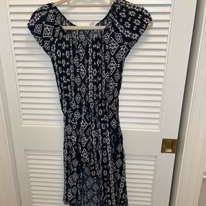 Justic girl black and white high low shorts dress